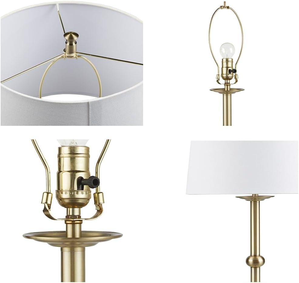 imageHampton Hill Aelorian Table Lamp Antiqued Brass Nightstand Bedside Lamp Bedford Collection Farmhouse Study Lamp Clear Polarized Cord Socket Swtich Empire Fabric Shade 225 H