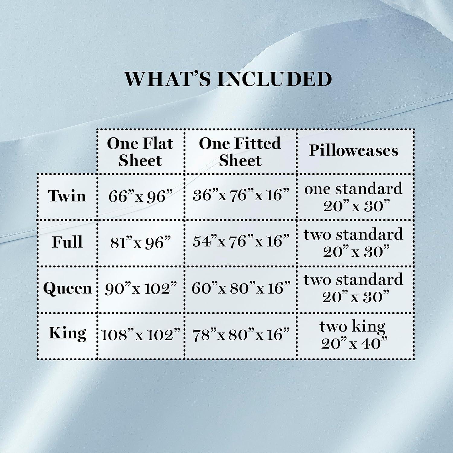 imageMARTHA STEWART 100 Cotton Full Size Sheet Set 4 Piece Soft Smooth Durable Easy Care 16 Deep Pocket Sheets Sateen Sheets 1 Flat 1 Fitted 2 Pillowcases Light BlueLight Blue