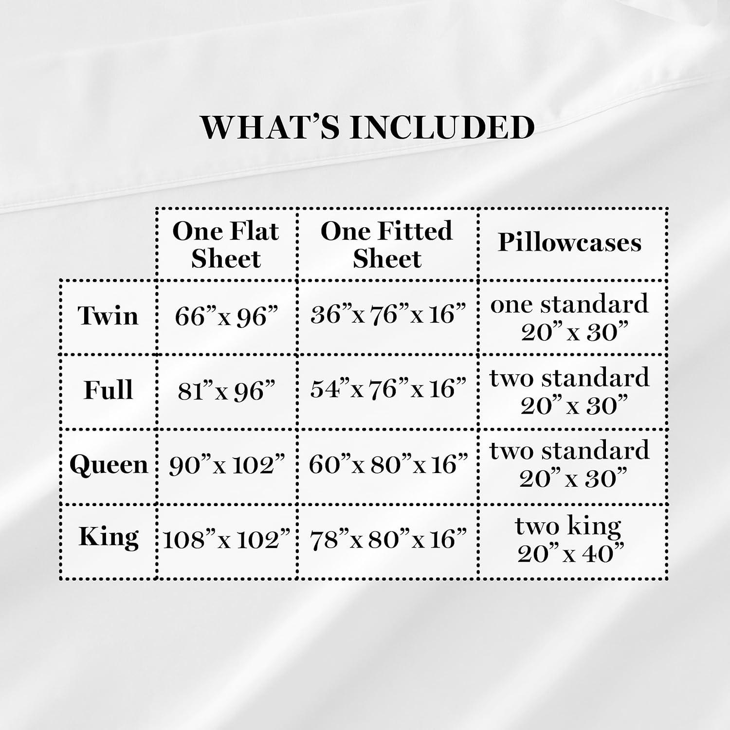 imageMARTHA STEWART 100 Cotton Full Size Sheet Set 4 Piece Soft Smooth Durable Easy Care 16 Deep Pocket Sheets Sateen Sheets 1 Flat 1 Fitted 2 Pillowcases Light BlueWhite