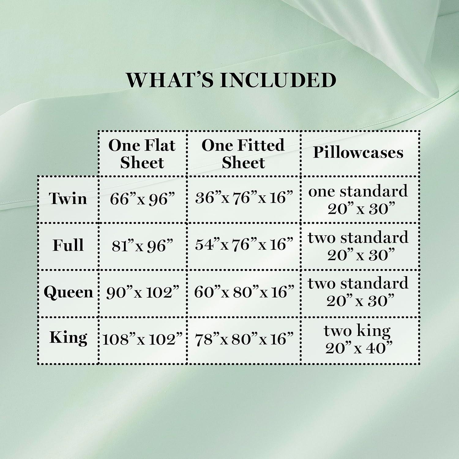 imageMARTHA STEWART 100 Cotton Full Size Sheet Set 4 Piece Soft Smooth Durable Easy Care 16 Deep Pocket Sheets Sateen Sheets 1 Flat 1 Fitted 2 Pillowcases Light BlueMint