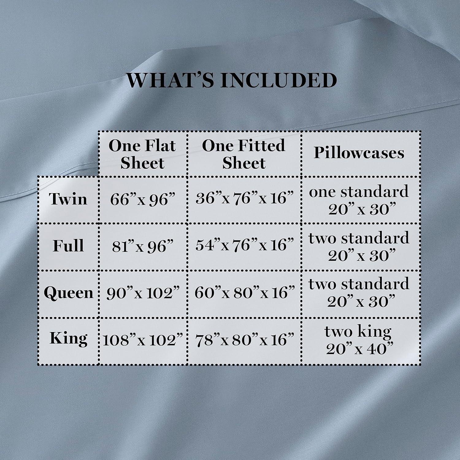 imageMARTHA STEWART 100 Cotton Full Size Sheet Set 4 Piece Soft Smooth Durable Easy Care 16 Deep Pocket Sheets Sateen Sheets 1 Flat 1 Fitted 2 Pillowcases Light BlueBlue