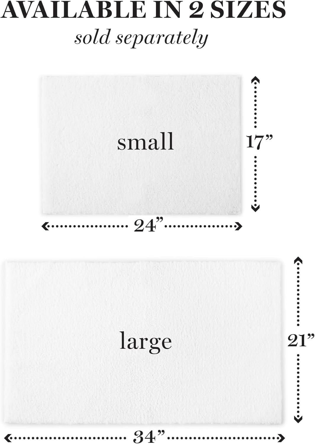 imageMARTHA STEWART Drylon Microfiber Bath Rug 1 Piece Ultra Soft Plush NonSlip Thick Washable Bathroom Rugs Home Decor Accessories Household Essentials Small Bath Mat 17 x 24 Navy BlueWhite