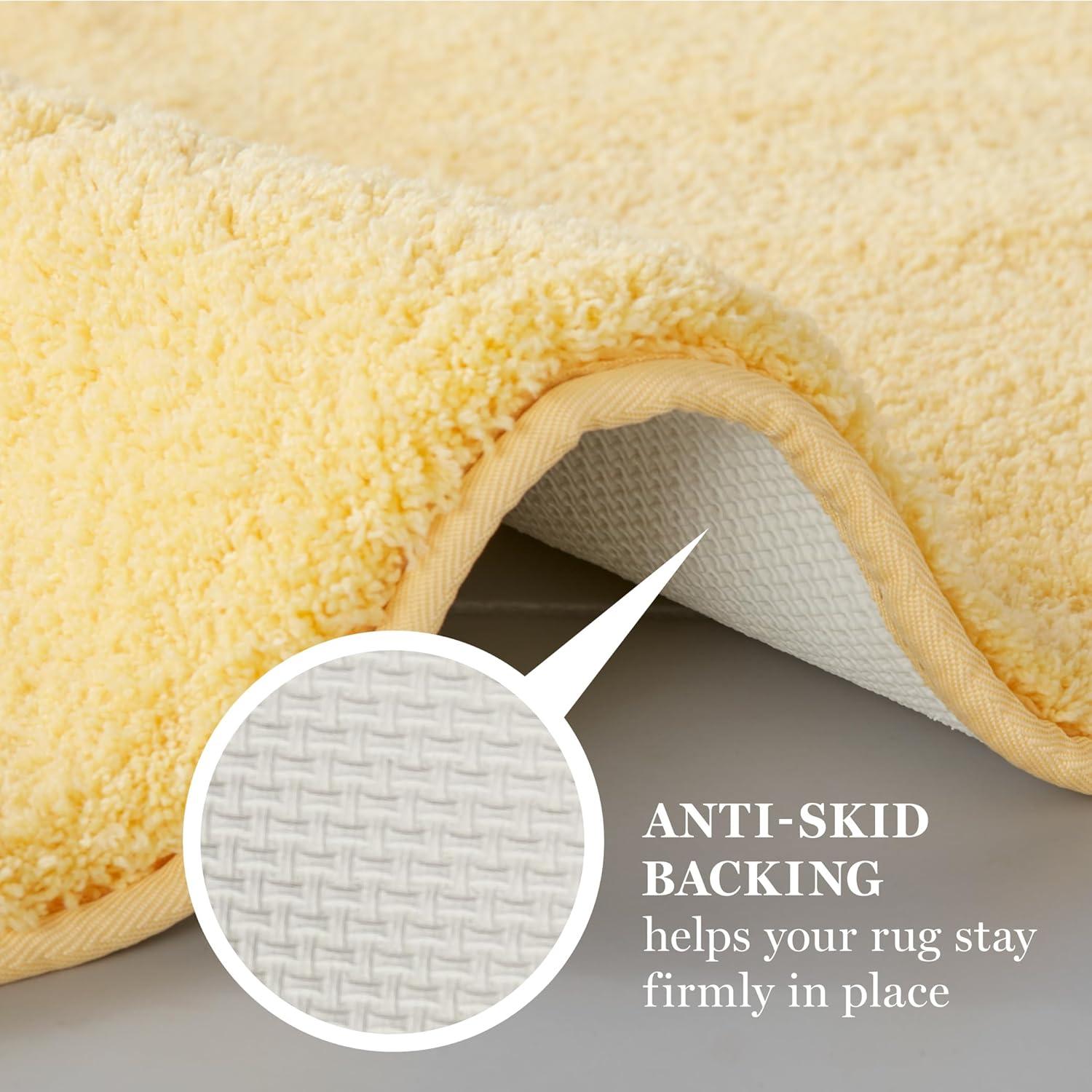imageMARTHA STEWART Drylon Microfiber Bath Rug 1 Piece Ultra Soft Plush NonSlip Thick Washable Bathroom Rugs Home Decor Accessories Household Essentials Small Bath Mat 17 x 24 Navy BlueYellow