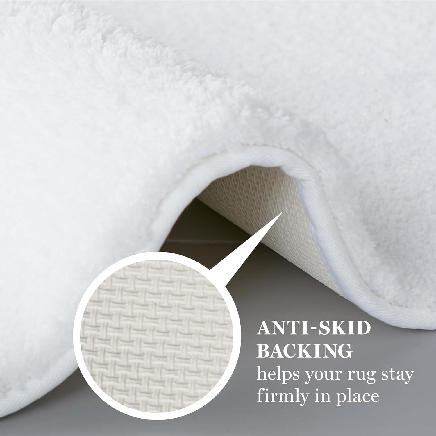 imageMARTHA STEWART Drylon Microfiber Bath Rug 1 Piece Ultra Soft Plush NonSlip Thick Washable Bathroom Rugs Home Decor Accessories Household Essentials Small Bath Mat 17 x 24 Navy BlueWhite