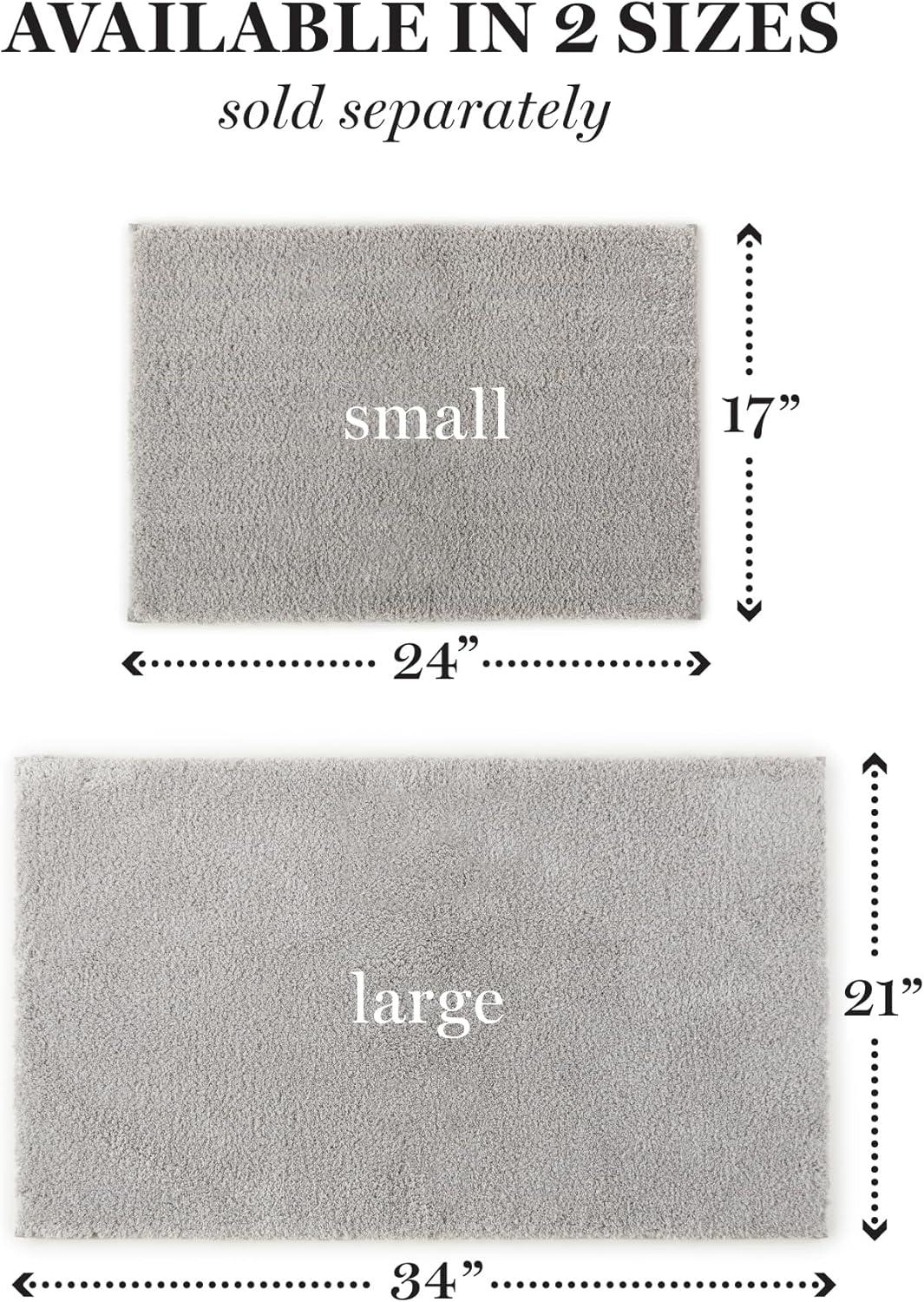 imageMARTHA STEWART Drylon Microfiber Bath Rug 1 Piece Ultra Soft Plush NonSlip Thick Washable Bathroom Rugs Home Decor Accessories Household Essentials Small Bath Mat 17 x 24 Navy BlueLight Grey