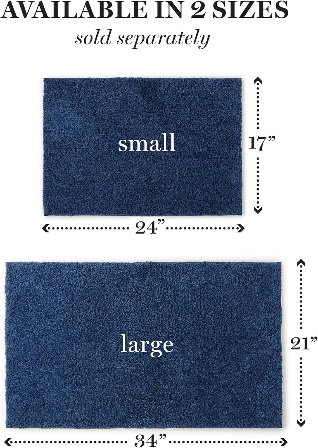 imageMARTHA STEWART Drylon Microfiber Bath Rug 1 Piece Ultra Soft Plush NonSlip Thick Washable Bathroom Rugs Home Decor Accessories Household Essentials Small Bath Mat 17 x 24 Navy BlueNavy Blue
