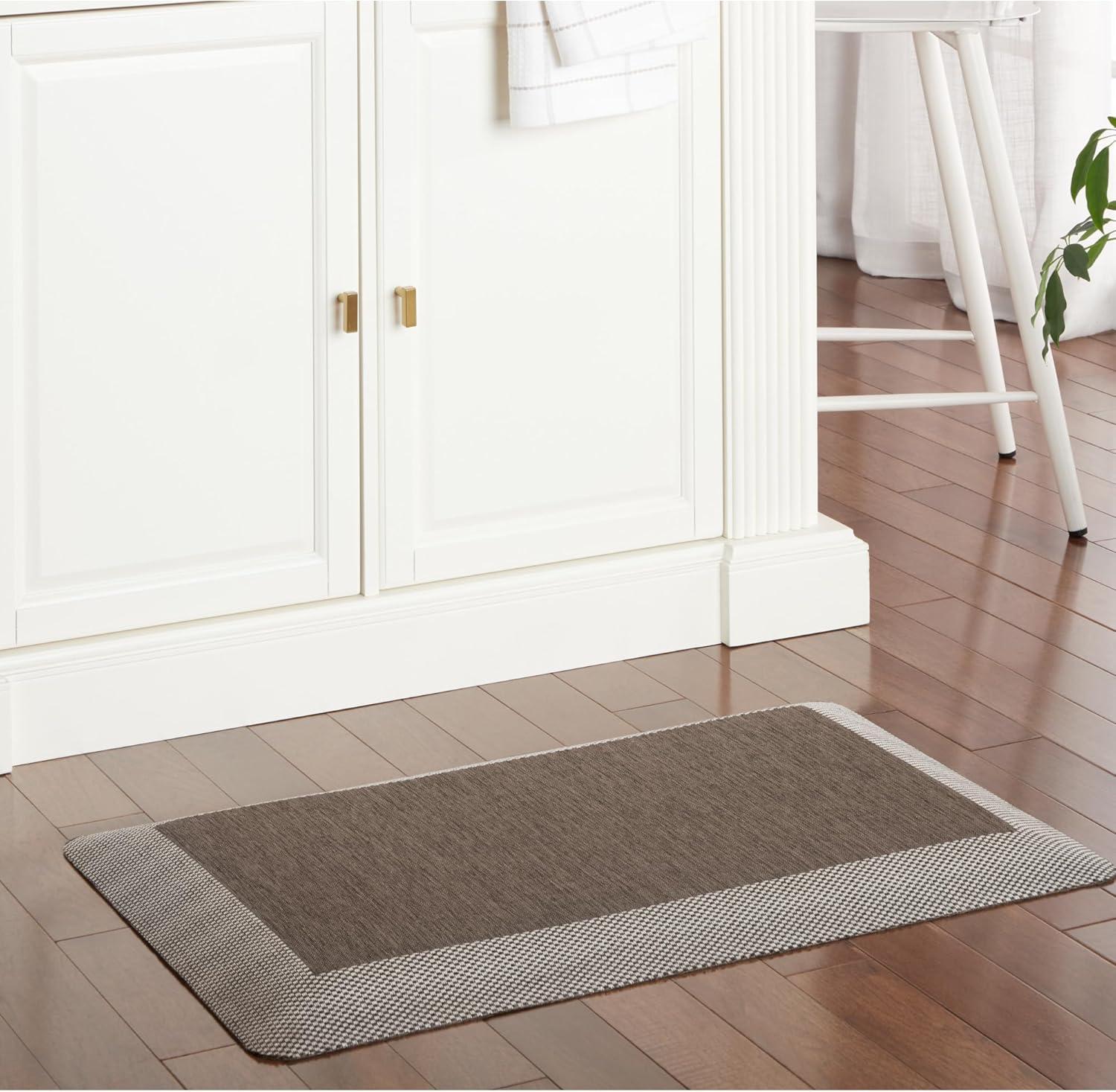 imageMARTHA STEWART Mira Modern Heathered Solid AntiFatigue AirInfused Kitchen Mat Brown 196x32Brown