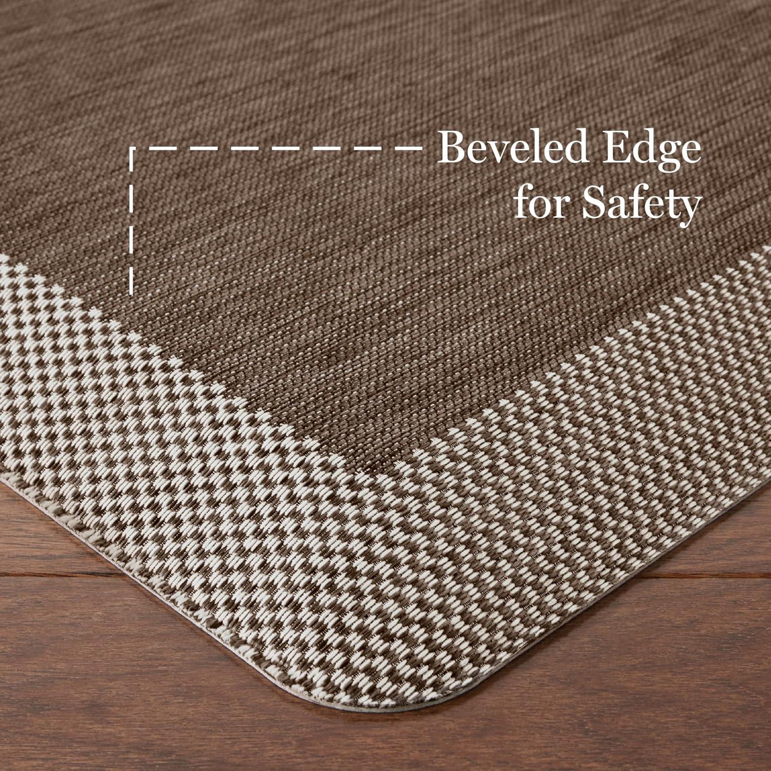 imageMARTHA STEWART Mira Modern Heathered Solid AntiFatigue AirInfused Kitchen Mat Brown 196x32Brown