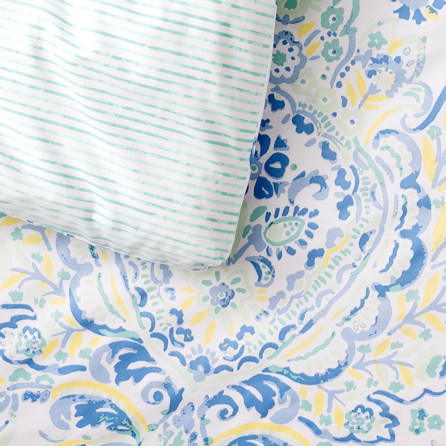 imageMARTHA STEWART Natalie King Size Duvet 3 Piece Set1 Duvet Cover 2 Pillow Shams Crinkle Velvet Texture Soft amp Royal Machine Wash 104x92 with Button Closure ChampagneAqua