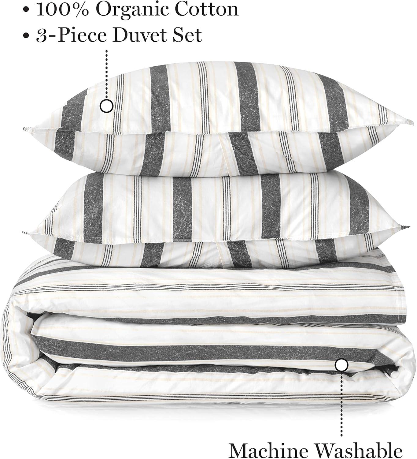 imageMARTHA STEWART Natalie King Size Duvet 3 Piece Set1 Duvet Cover 2 Pillow Shams Crinkle Velvet Texture Soft amp Royal Machine Wash 104x92 with Button Closure ChampagneIron Gate
