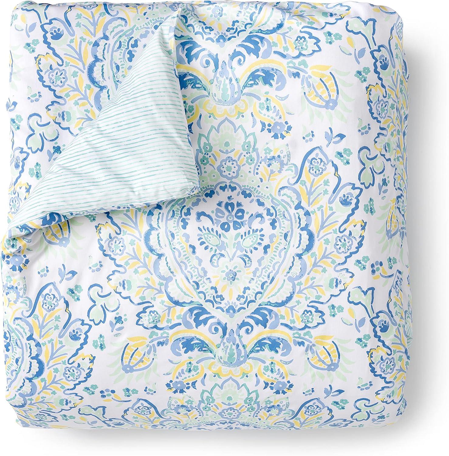 imageMARTHA STEWART Natalie King Size Duvet 3 Piece Set1 Duvet Cover 2 Pillow Shams Crinkle Velvet Texture Soft amp Royal Machine Wash 104x92 with Button Closure ChampagneAqua