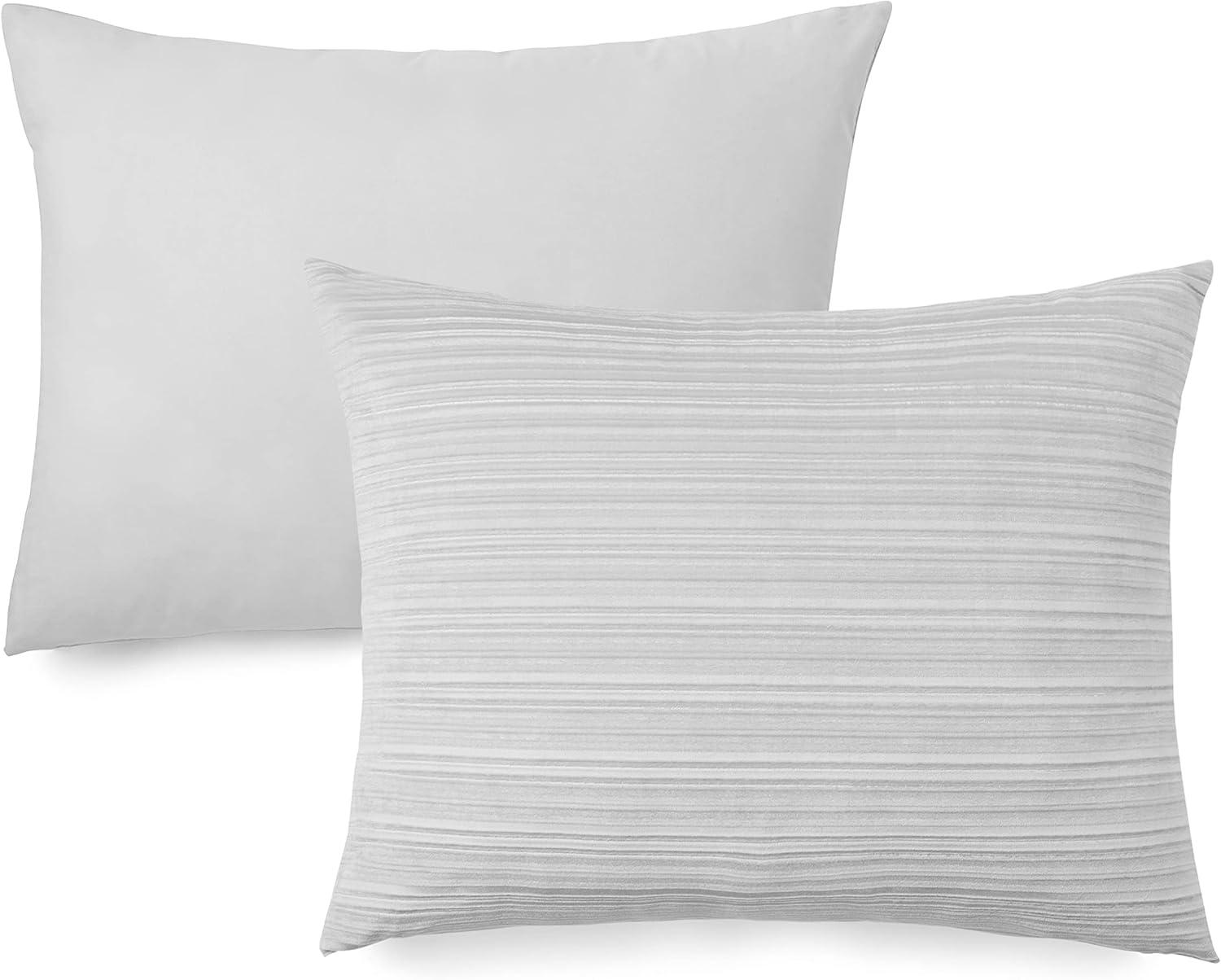 imageMARTHA STEWART Natalie King Size Duvet 3 Piece Set1 Duvet Cover 2 Pillow Shams Crinkle Velvet Texture Soft amp Royal Machine Wash 104x92 with Button Closure ChampagneGrey