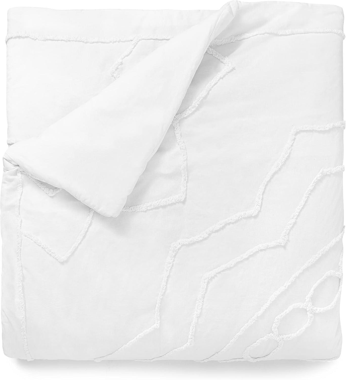 imageMARTHA STEWART Natalie King Size Duvet 3 Piece Set1 Duvet Cover 2 Pillow Shams Crinkle Velvet Texture Soft amp Royal Machine Wash 104x92 with Button Closure ChampagneEmbroidered White
