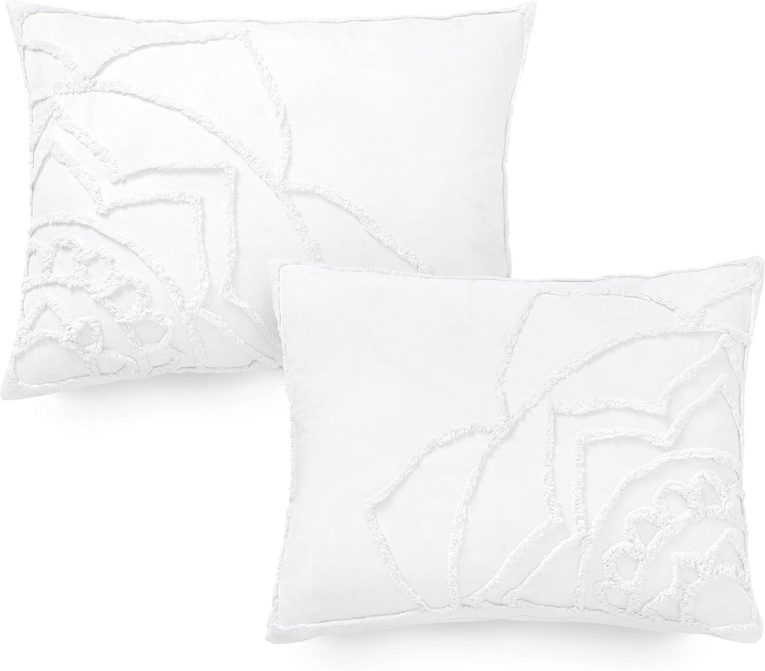 imageMARTHA STEWART Natalie King Size Duvet 3 Piece Set1 Duvet Cover 2 Pillow Shams Crinkle Velvet Texture Soft amp Royal Machine Wash 104x92 with Button Closure ChampagneEmbroidered White