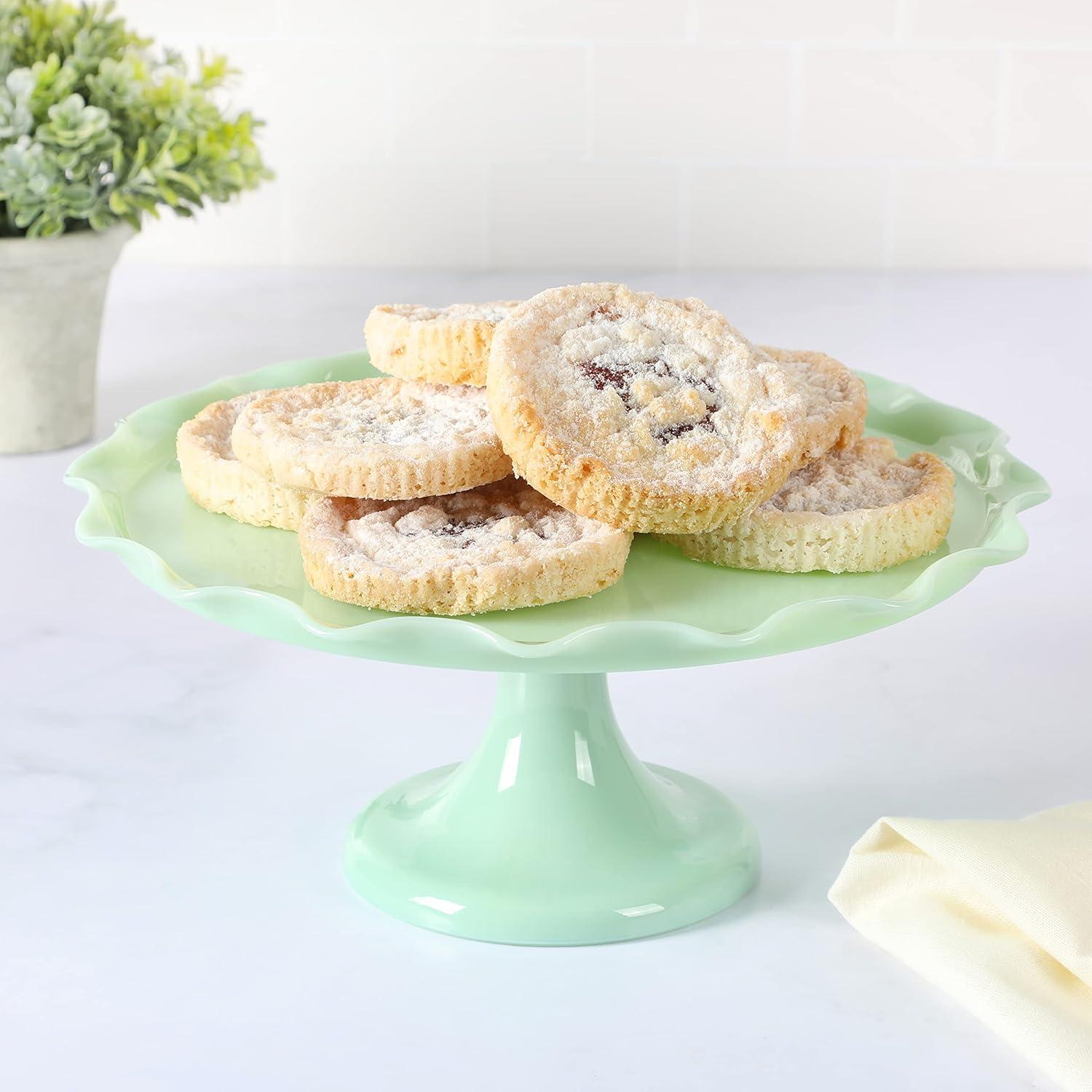 imageMartha Stewart 12 x 57 Stoneware Cake Stand W Server WhiteGreen 11