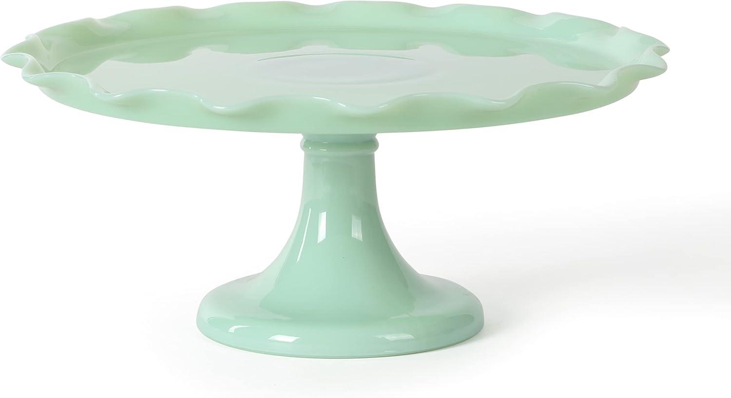 imageMartha Stewart 12 x 57 Stoneware Cake Stand W Server WhiteGreen 11