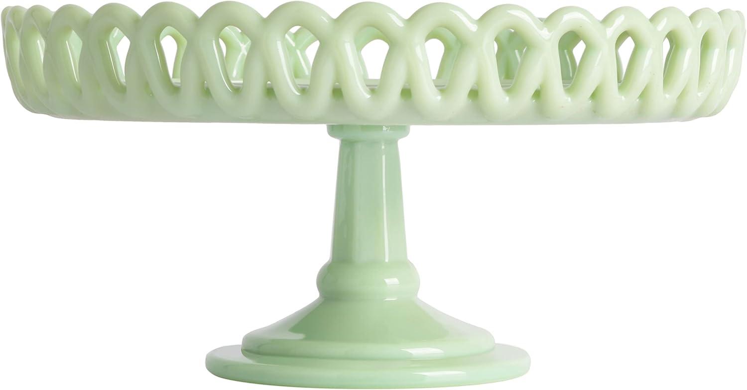 imageMartha Stewart 12 x 57 Stoneware Cake Stand W Server WhiteGreen 85