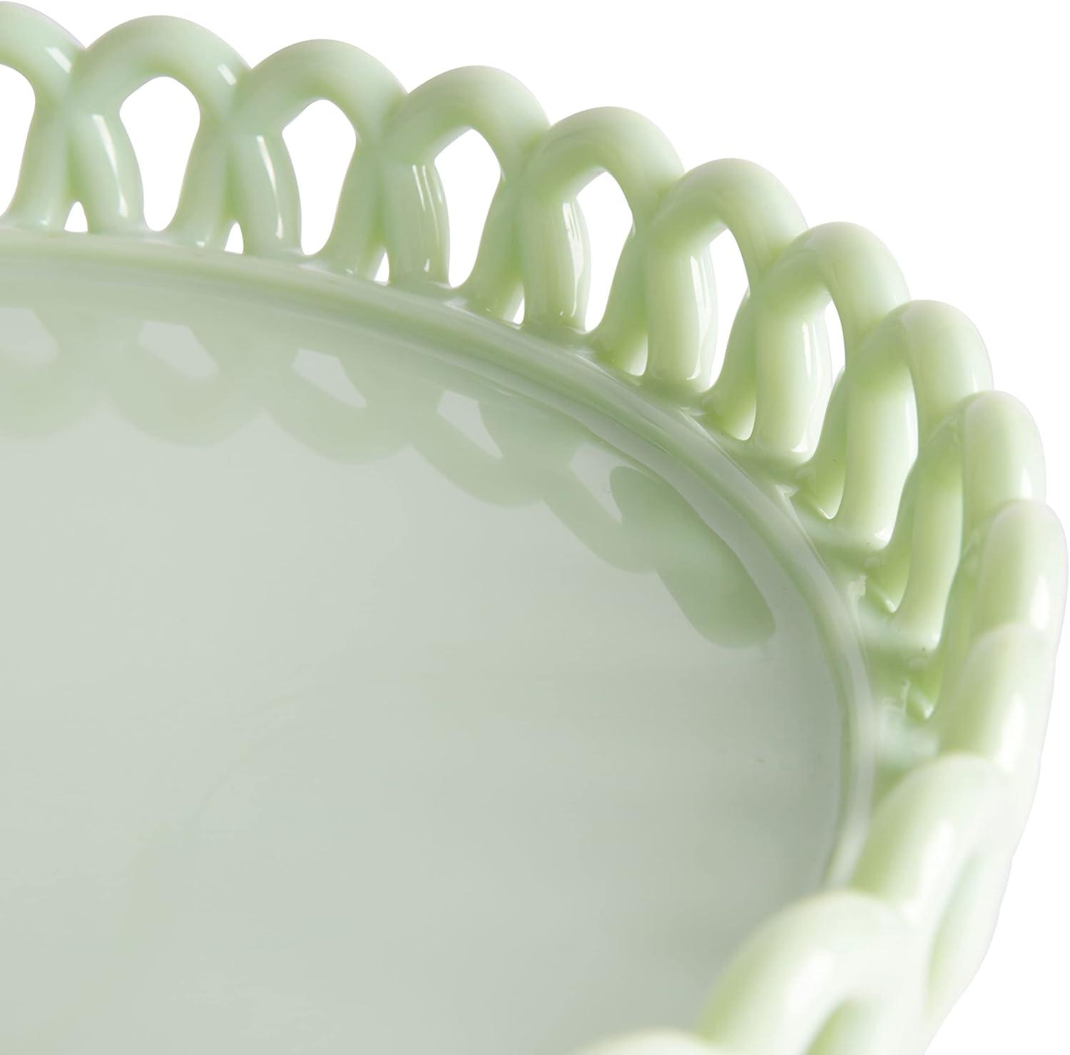 imageMartha Stewart 12 x 57 Stoneware Cake Stand W Server WhiteGreen 85