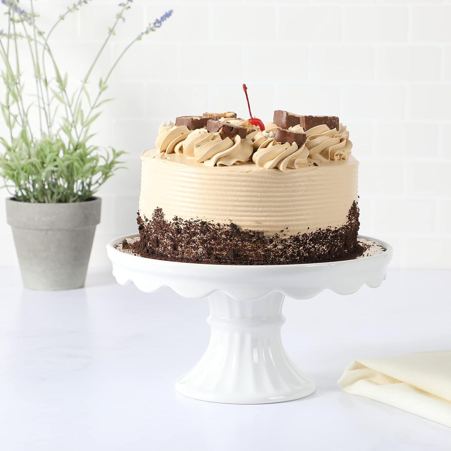 imageMartha Stewart 12 x 57 Stoneware Cake Stand W Server WhiteWhite 10