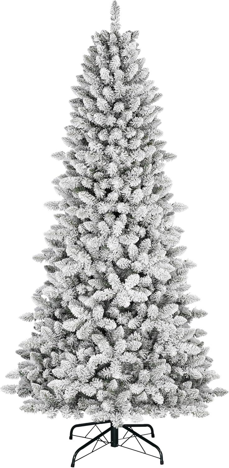 imageMartha Stewart Acadia Spruce Flocked Tree with 200 LED Lights 5 Feet Tall