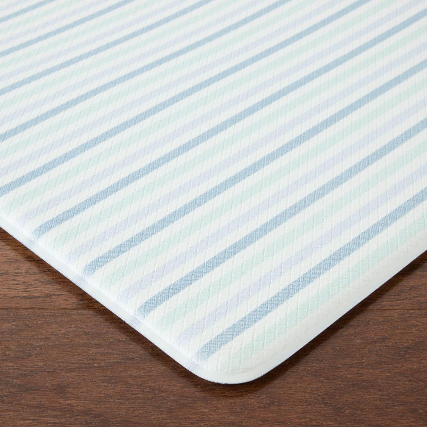 imageMartha Stewart Amber Floral Daisy Stripe Reverisble Water Resistant Kitchen Mat PinkYellow 20x39BluePurpleGreen