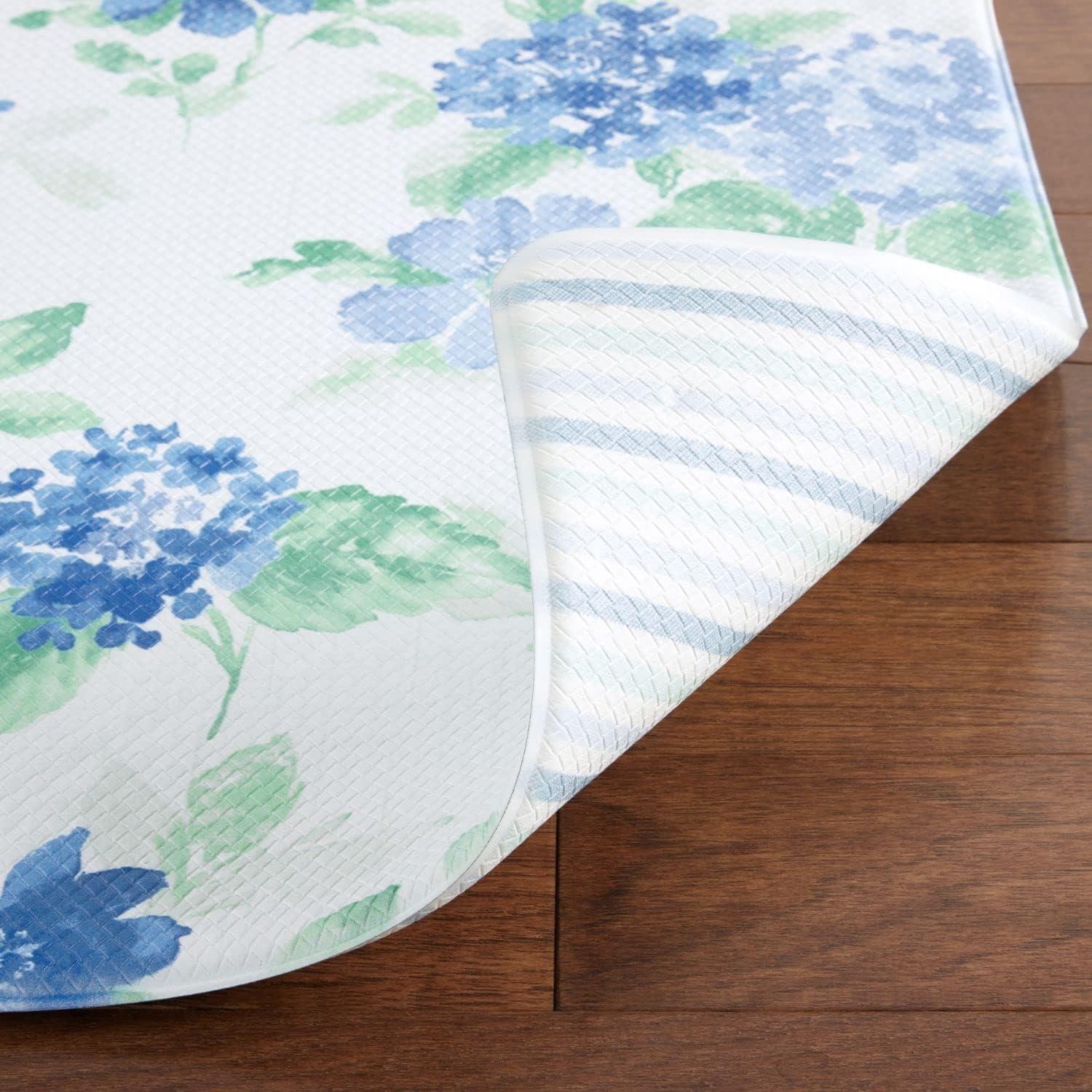 imageMartha Stewart Amber Floral Daisy Stripe Reverisble Water Resistant Kitchen Mat PinkYellow 20x39BluePurpleGreen