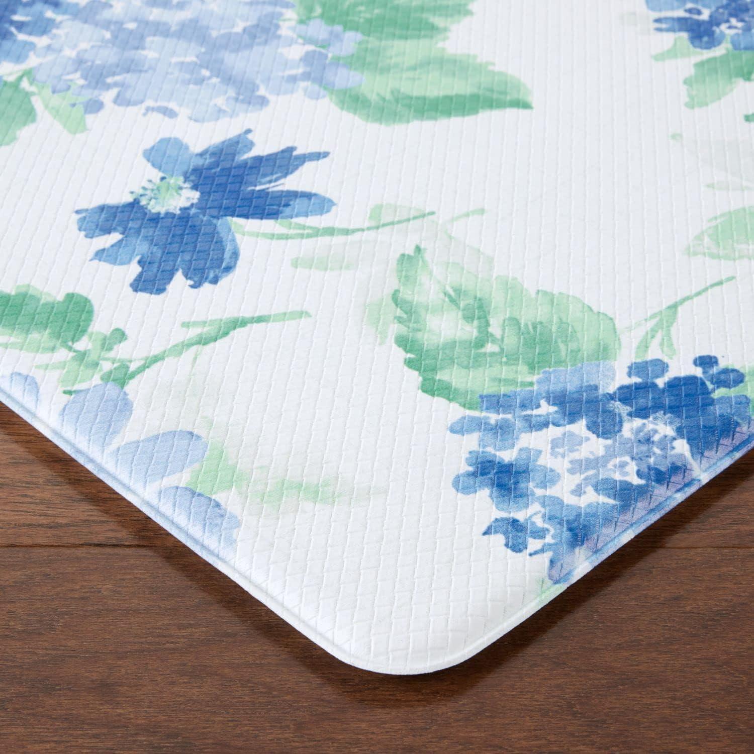 imageMartha Stewart Amber Floral Daisy Stripe Reverisble Water Resistant Kitchen Mat PinkYellow 20x39BluePurpleGreen