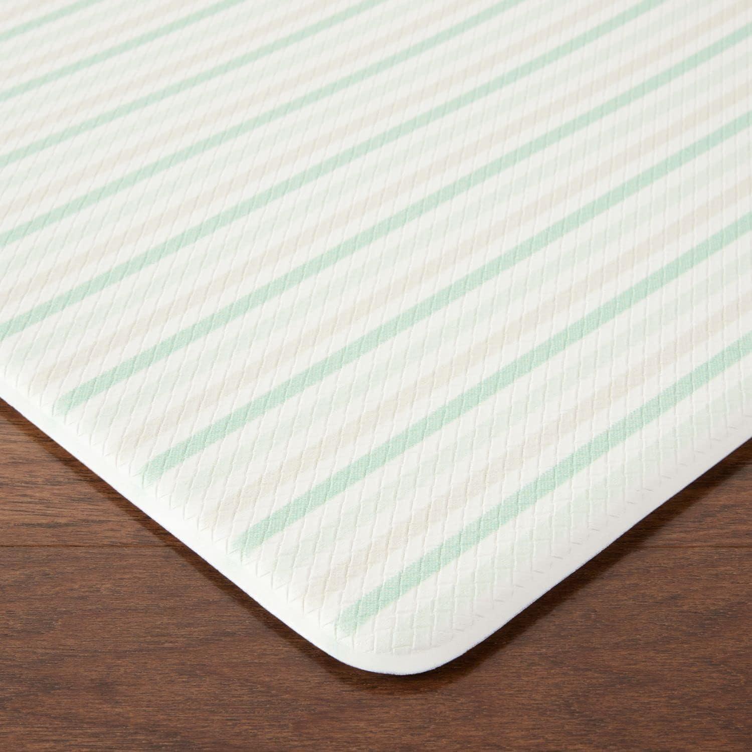 imageMartha Stewart Amber Floral Daisy Stripe Reverisble Water Resistant Kitchen Mat PinkYellow 20x39PinkYellowGreen
