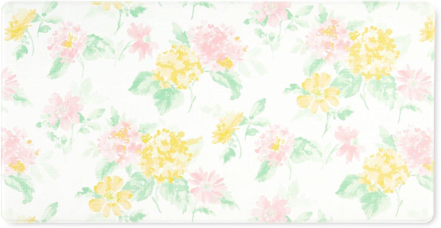 imageMartha Stewart Amber Floral Daisy Stripe Reverisble Water Resistant Kitchen Mat PinkYellow 20x39PinkYellowGreen