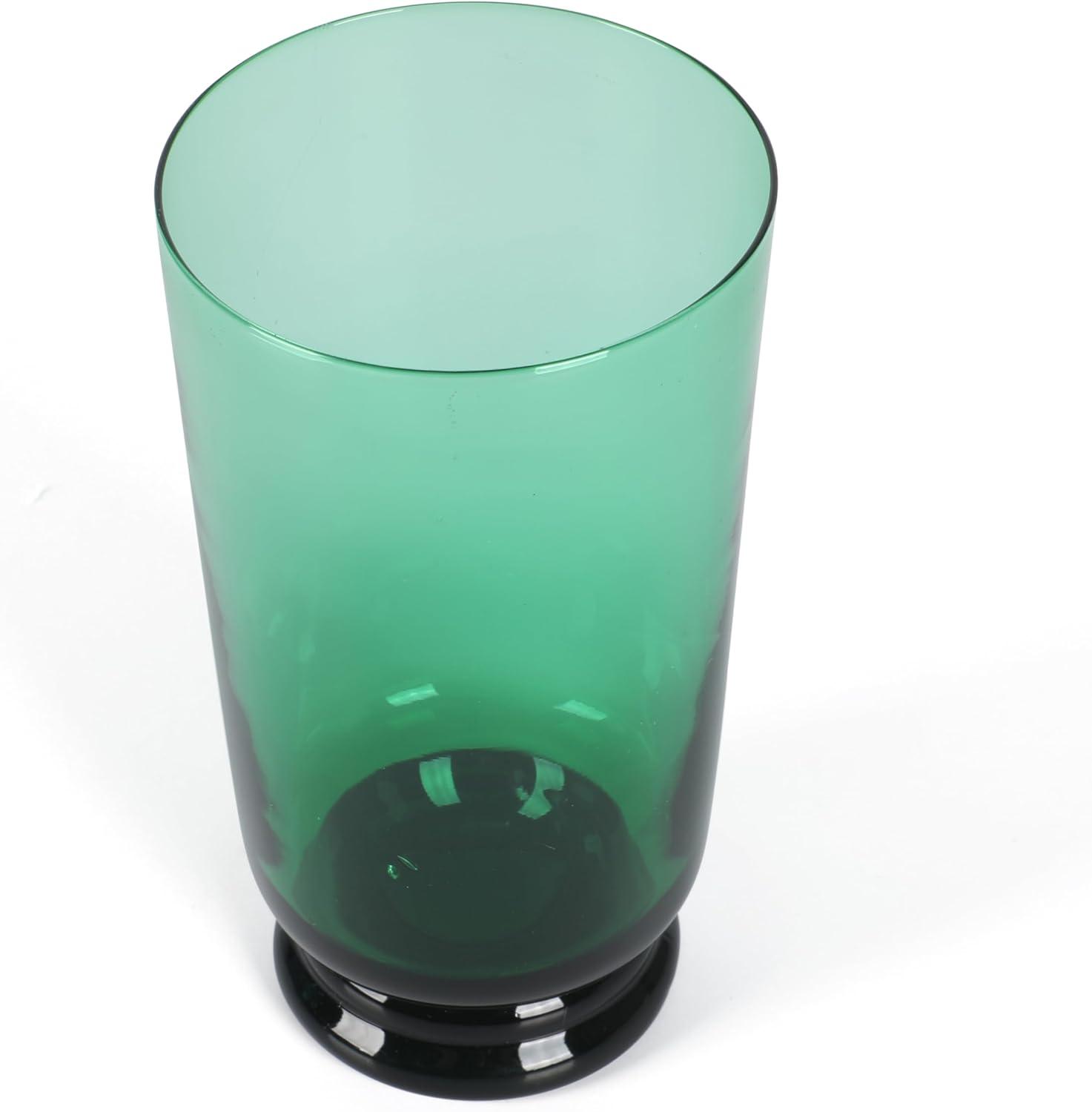 imageMartha Stewart Crispa 4 Piece 10 Ounce Goblet Martini Handmade Glassware Jade GreenJade Green Glass