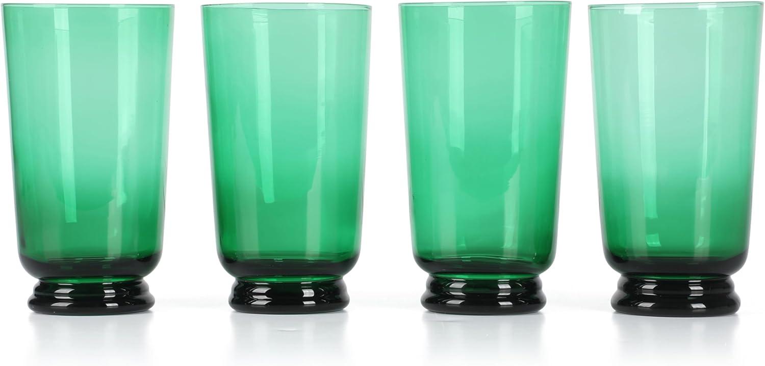 imageMartha Stewart Crispa 4 Piece 10 Ounce Goblet Martini Handmade Glassware Jade GreenJade Green Glass