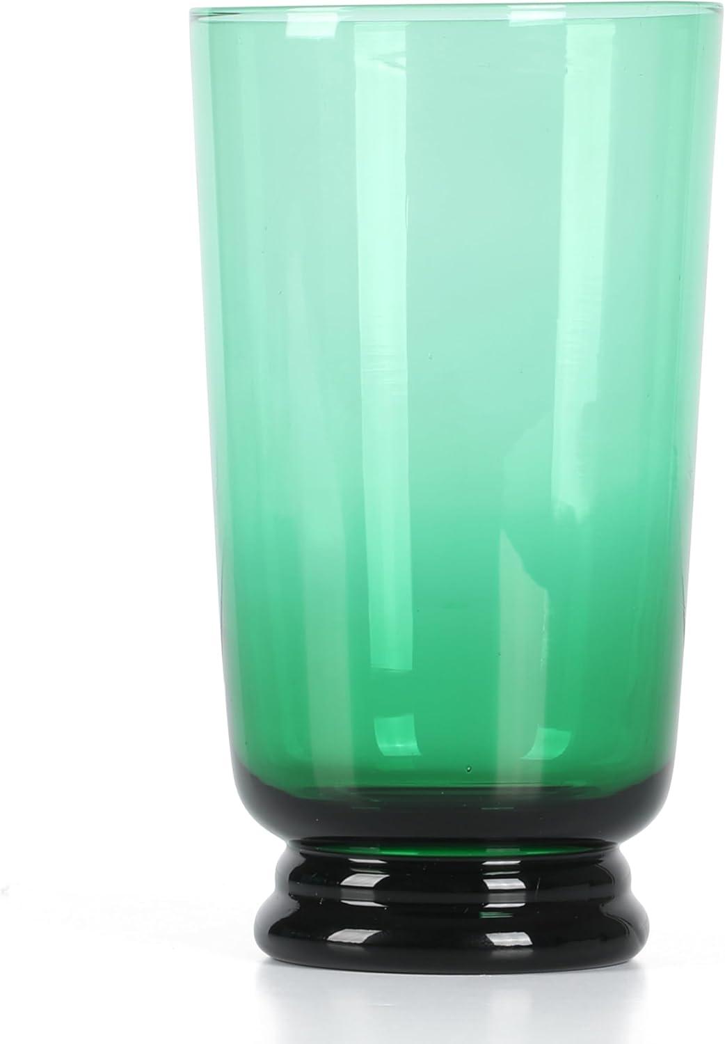 imageMartha Stewart Crispa 4 Piece 10 Ounce Goblet Martini Handmade Glassware Jade GreenJade Green Glass