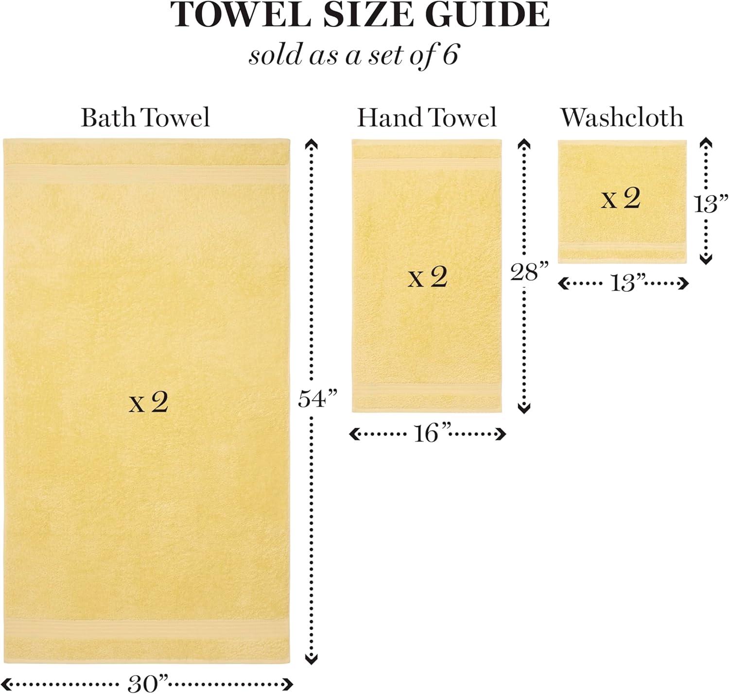 imageMartha Stewart Egyptian Cotton Bath Towels Set 6 Piece 2 Bath Towels 2 Hand Towels 2 Washcloths Absorbent Bathroom Towels Bathroom Essentials OysterButter