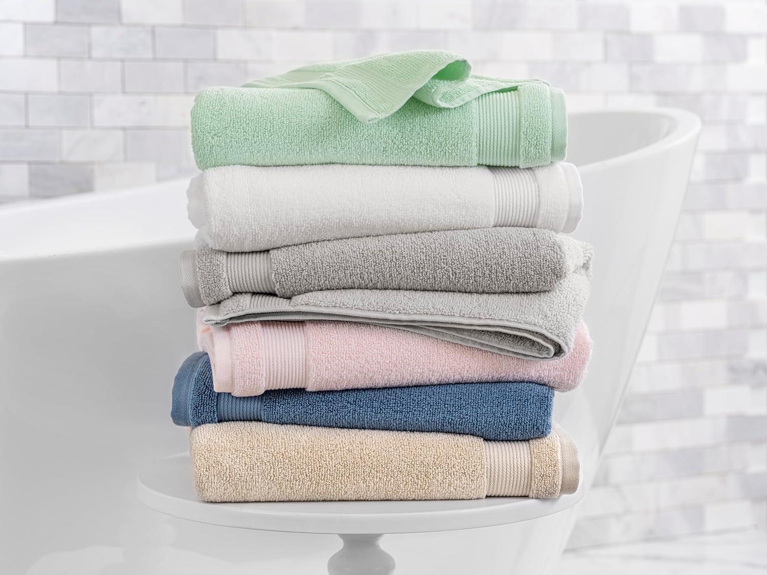 imageMartha Stewart Egyptian Cotton Bath Towels Set 6 Piece 2 Bath Towels 2 Hand Towels 2 Washcloths Absorbent Bathroom Towels Bathroom Essentials OysterX Blush Pink