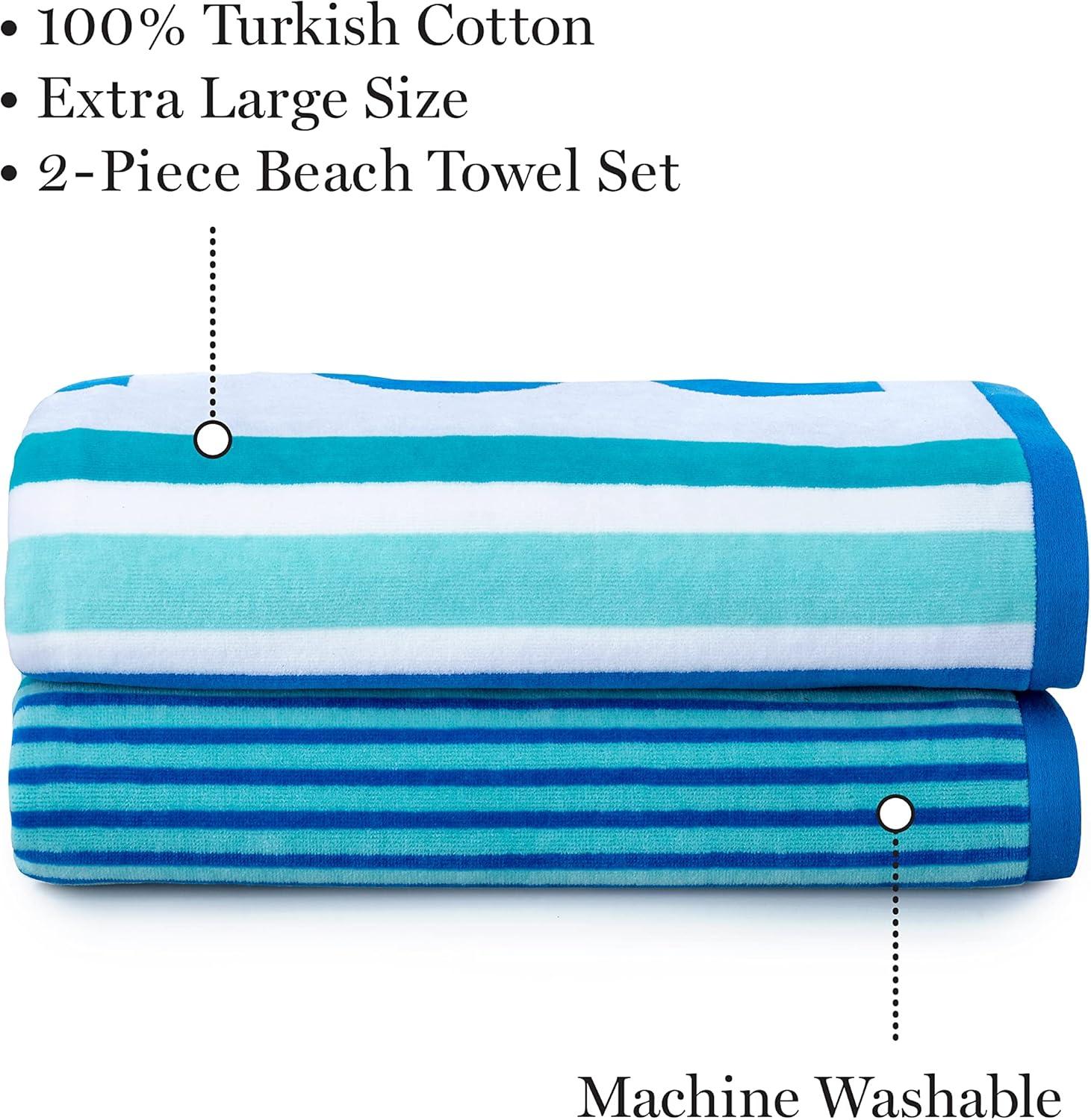 imageMartha Stewart Egyptian Cotton Bath Towels Set 6 Piece 2 Bath Towels 2 Hand Towels 2 Washcloths Absorbent Bathroom Towels Bathroom Essentials OysterBlue White