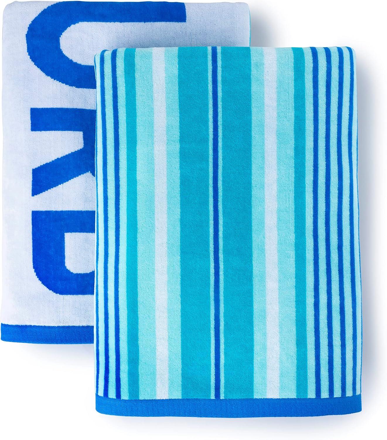 imageMartha Stewart Egyptian Cotton Bath Towels Set 6 Piece 2 Bath Towels 2 Hand Towels 2 Washcloths Absorbent Bathroom Towels Bathroom Essentials OysterBlue White