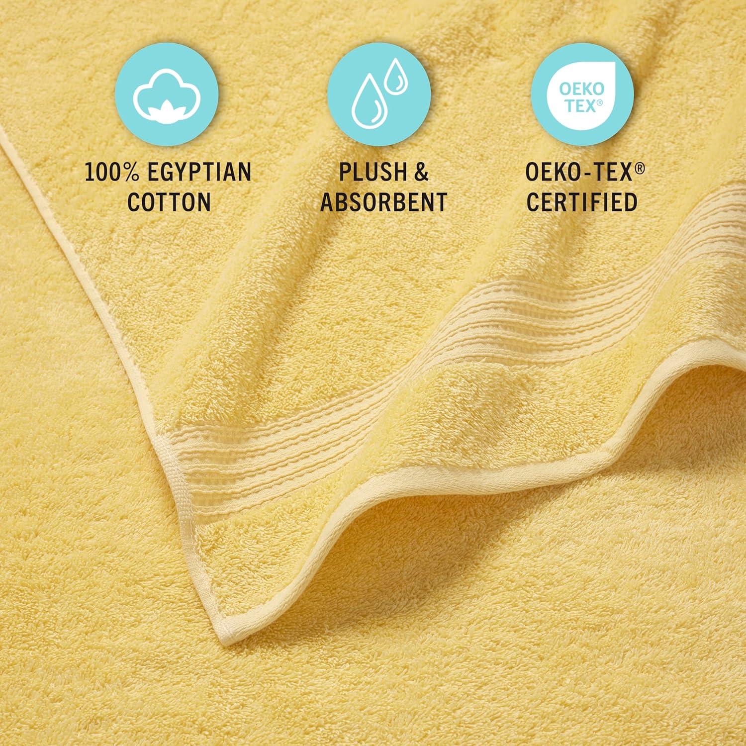 imageMartha Stewart Egyptian Cotton Bath Towels Set 6 Piece 2 Bath Towels 2 Hand Towels 2 Washcloths Absorbent Bathroom Towels Bathroom Essentials OysterButter
