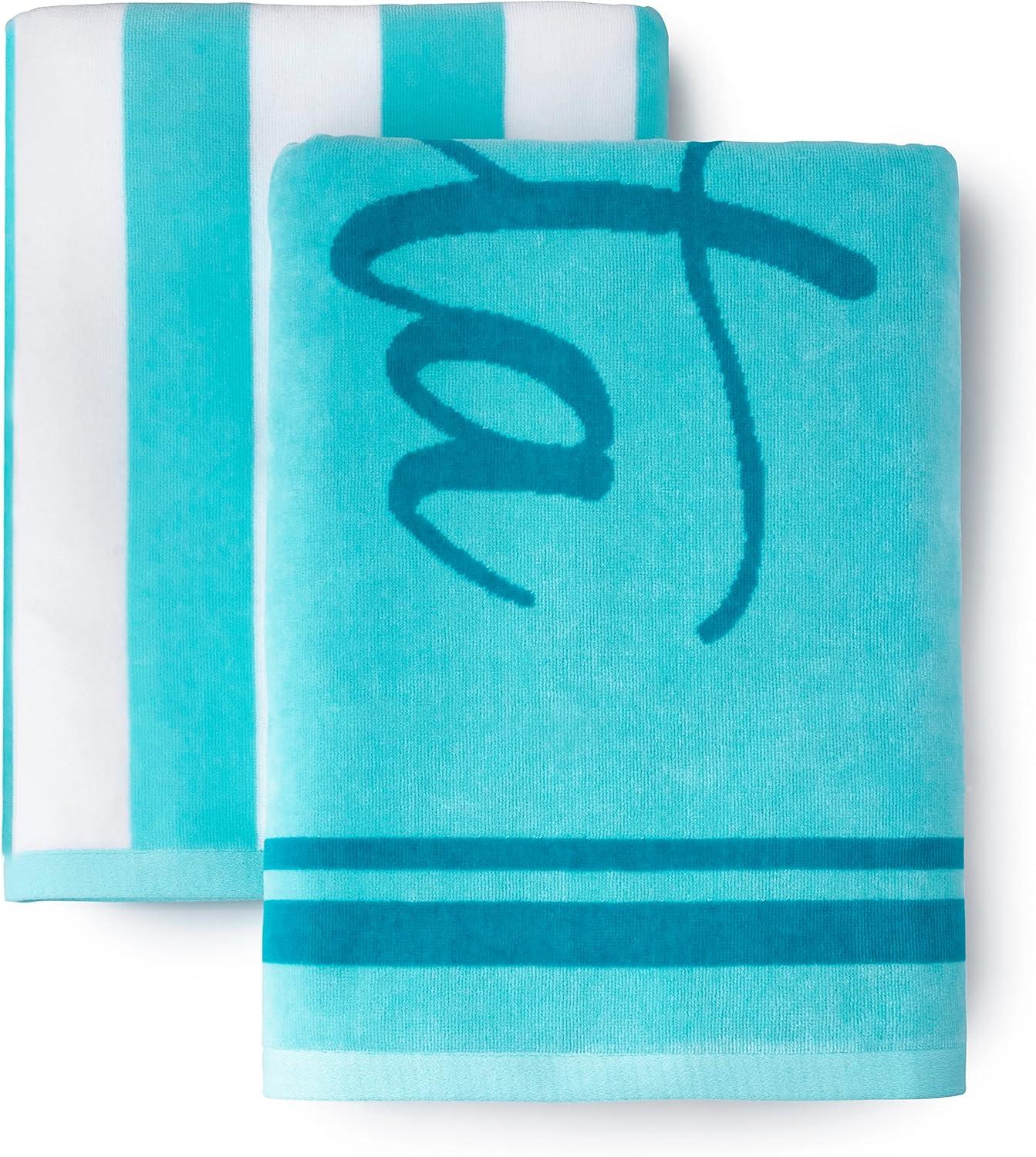 imageMartha Stewart Egyptian Cotton Bath Towels Set 6 Piece 2 Bath Towels 2 Hand Towels 2 Washcloths Absorbent Bathroom Towels Bathroom Essentials OysterAqua Blue