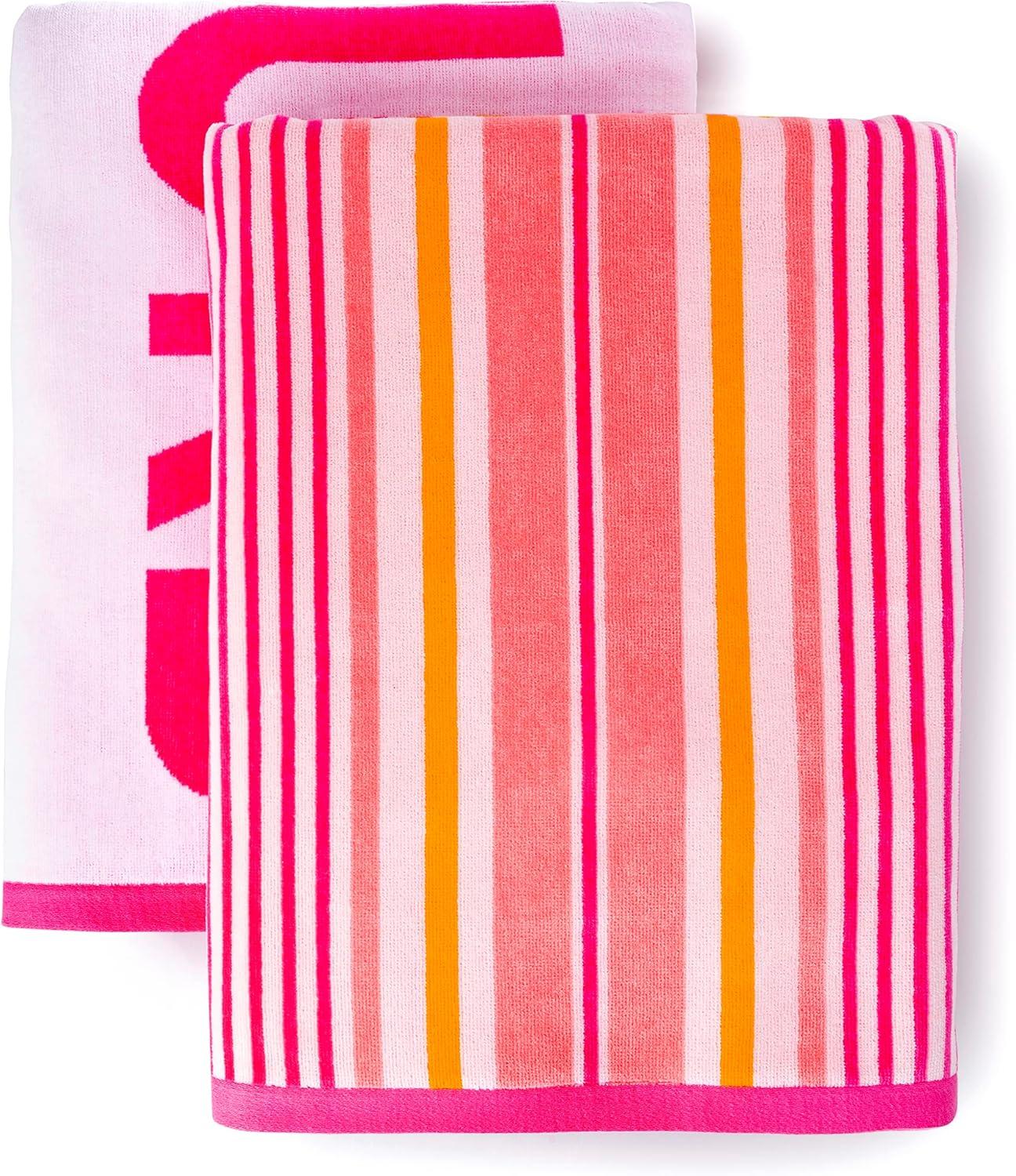 imageMartha Stewart Egyptian Cotton Bath Towels Set 6 Piece 2 Bath Towels 2 Hand Towels 2 Washcloths Absorbent Bathroom Towels Bathroom Essentials OysterX Coral Pink