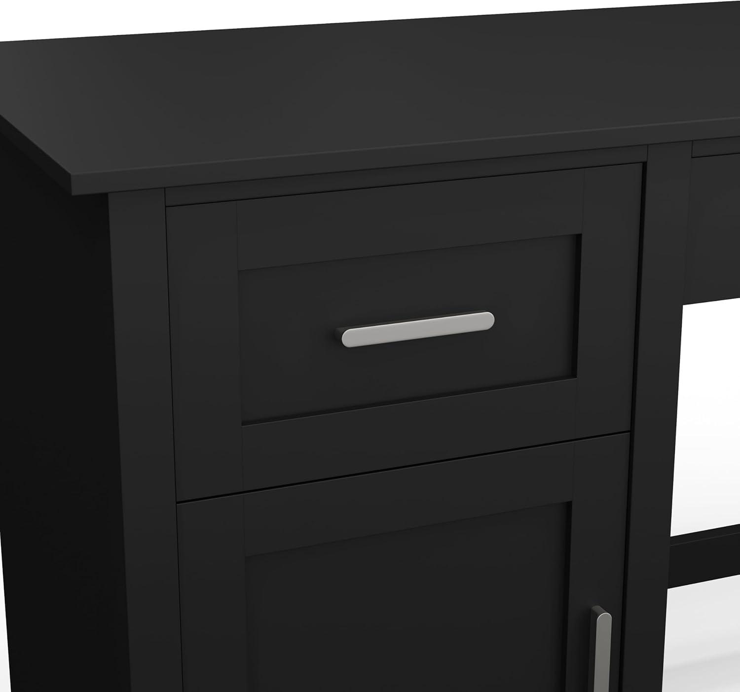 imageMartha Stewart Hutton Shaker Style Home Office Desk with Storage in Gray with Brushed Nickel HardwareBlack FrameBrushed Nickel Hardware