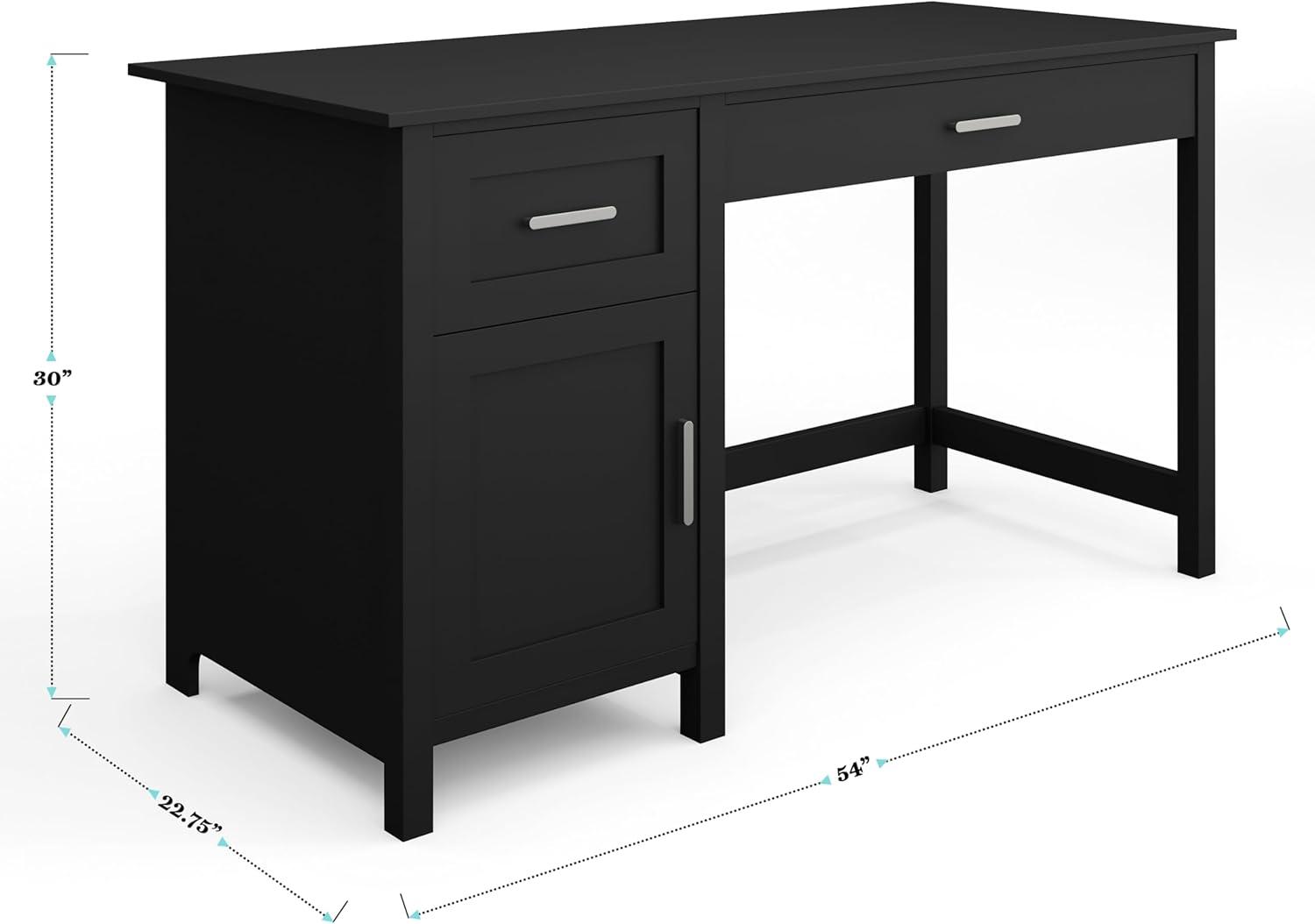 imageMartha Stewart Hutton Shaker Style Home Office Desk with Storage in Gray with Brushed Nickel HardwareBlack FrameBrushed Nickel Hardware