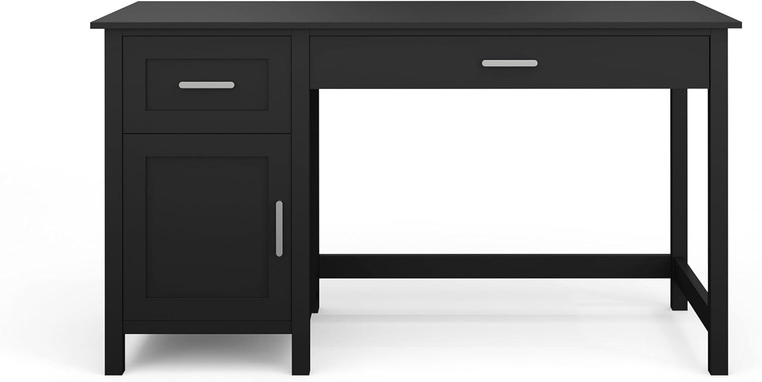 imageMartha Stewart Hutton Shaker Style Home Office Desk with Storage in Gray with Brushed Nickel HardwareBlack FrameBrushed Nickel Hardware