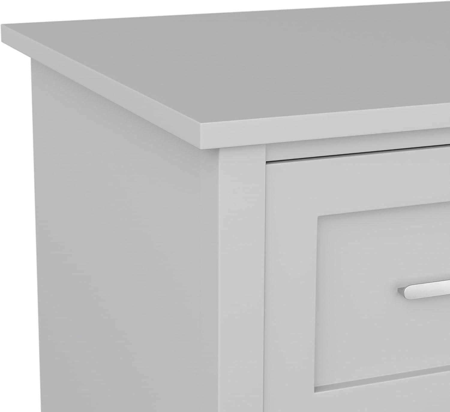 imageMartha Stewart Hutton Shaker Style Home Office Desk with Storage in Gray with Brushed Nickel HardwareGrayBrushed Nickel