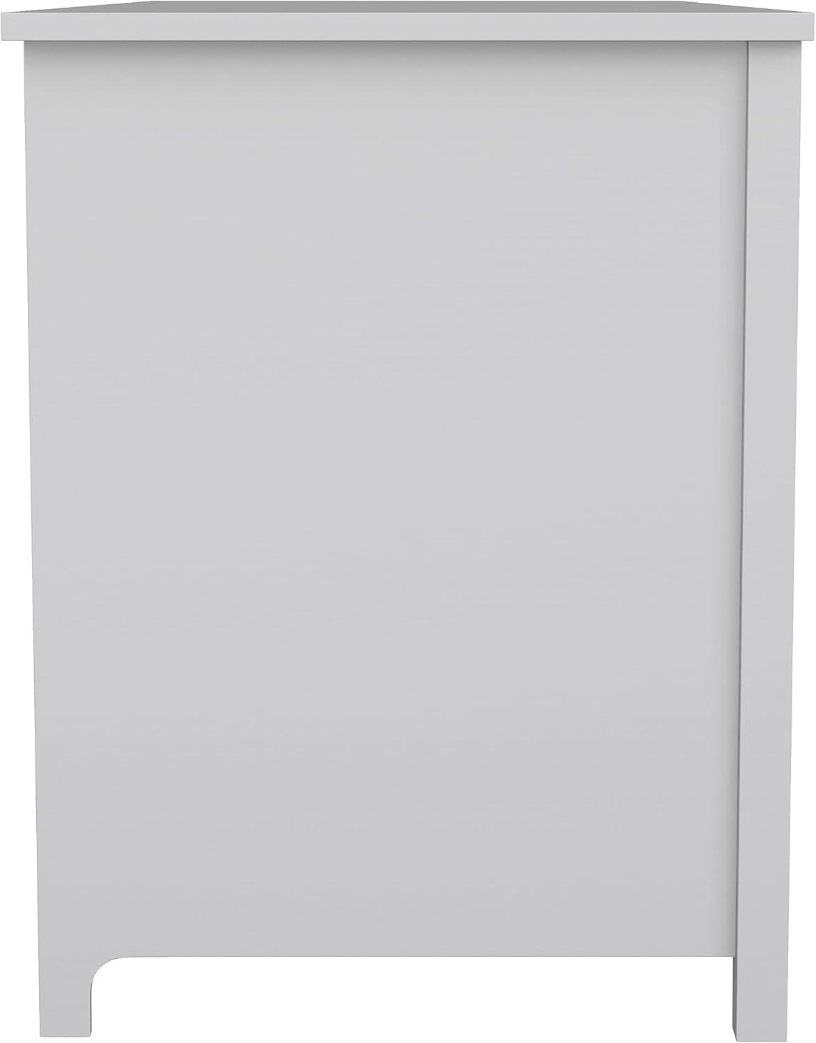imageMartha Stewart Hutton Shaker Style Home Office Desk with Storage in Gray with Brushed Nickel HardwareGrayBrushed Nickel