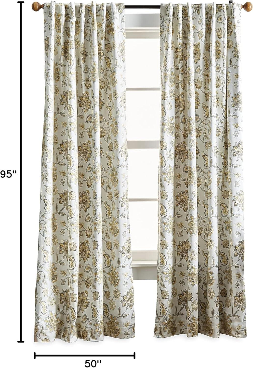 imageMartha Stewart Jakarta Blackout Rod PocketBack Tab Window Curtain Panel Pair 84 IndigoGold