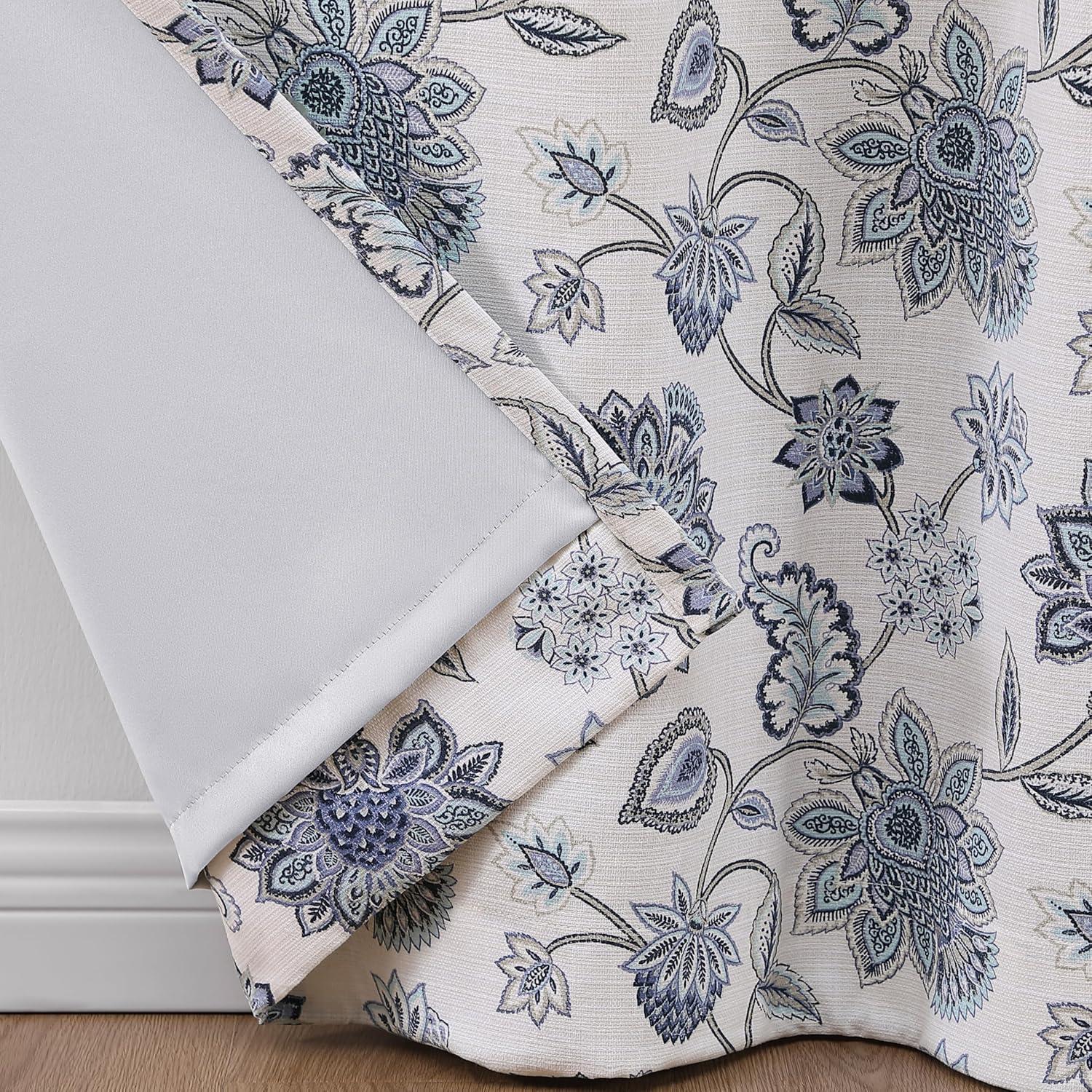 imageMartha Stewart Jakarta Blackout Rod PocketBack Tab Window Curtain Panel Pair 84 IndigoIndigo