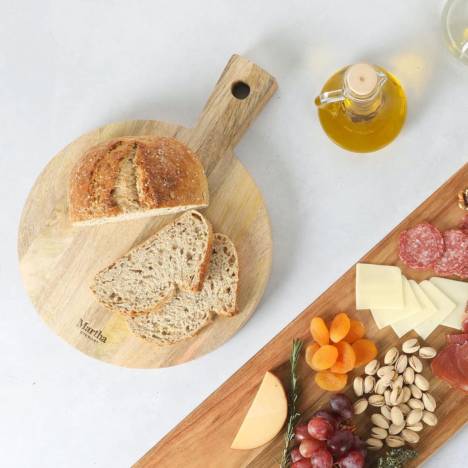 imageMartha Stewart Kindale 14 x 10 Cutting Charcuterie Board Round Mango Wood