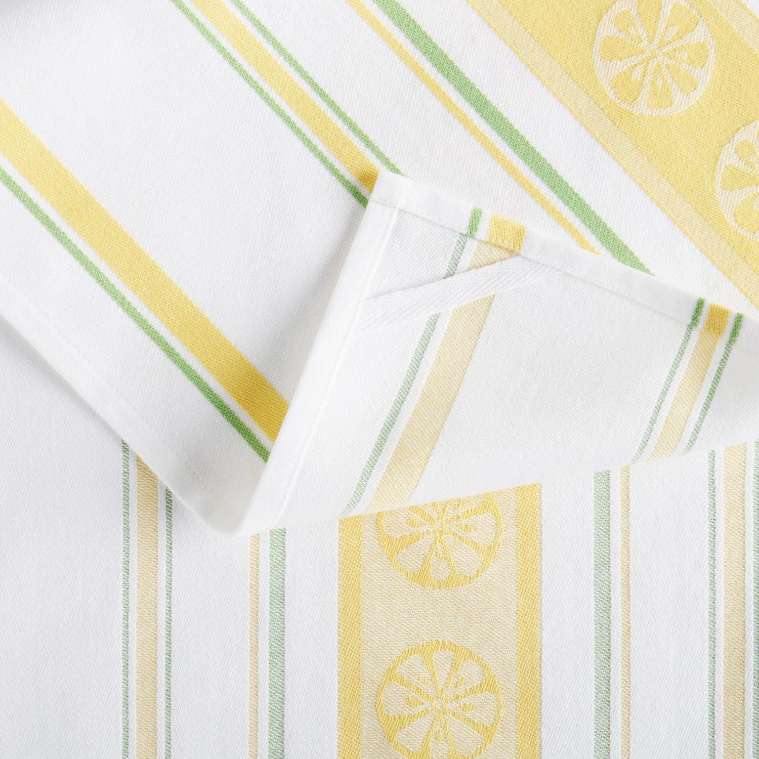 imageMartha Stewart LintFree Kitchen Towel 3Pack Set Iris 18x28Lots of Lemons