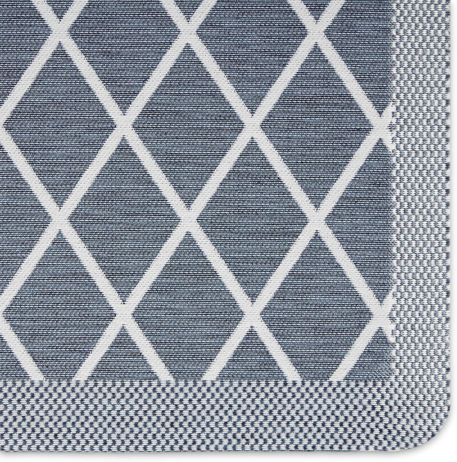 imageMartha Stewart Miles Modern Diamond AntiFatigue AirInfused Kitchen Mat Beige 196x32Blue