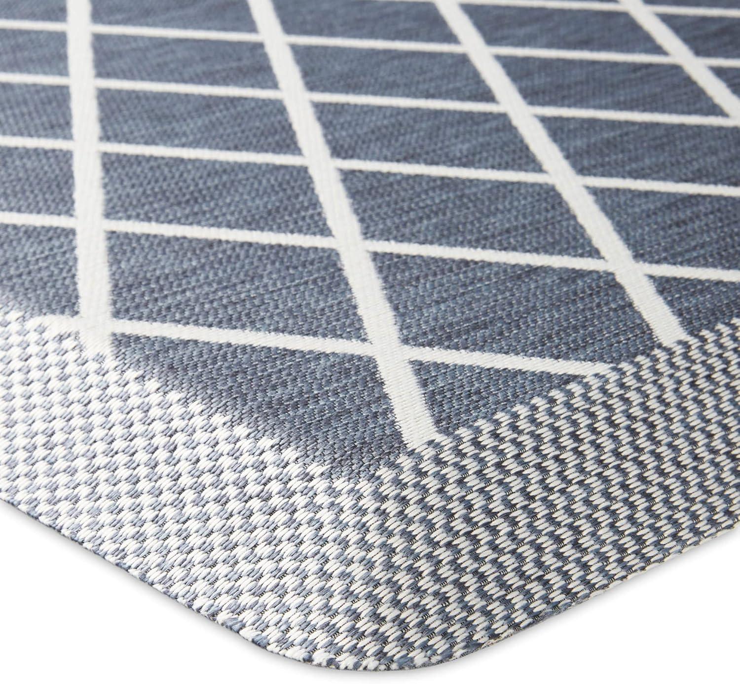 imageMartha Stewart Miles Modern Diamond AntiFatigue AirInfused Kitchen Mat Beige 196x32Blue